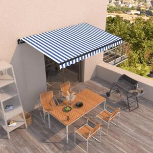 Tenda na ručno uvlačenje 450 x 350 cm plavo-bijela - Plava i bijela 450 x 350 cm 1 Plava i bijela