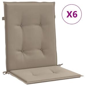 Jastuci za vrtne stolice 6 kom smeđesivi 100x50x3 cm od tkanine - Sivosmeđa 100 x 50 x 3 cm 6