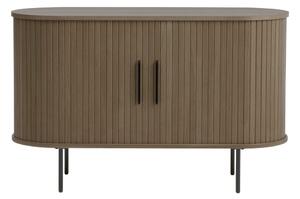 Smeđa komoda u dekoru hrasta s kliznim vratima 120x76x45 cm Nola – Unique Furniture