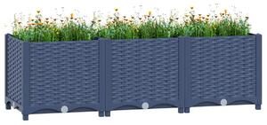 Povišena gredica 120x40x38 cm od polipropilena - Plavo-siva 120 x 40 x 38 cm 1 Plavo-siva