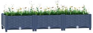 Povišena gredica 120x40x23 cm od polipropilena - Plavo-siva 120 x 40 x 23 cm 1 Plavo-siva