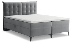 Sivi boxspring krevet s prostorom za odlaganje 180x200 cm Mikana – Makamii