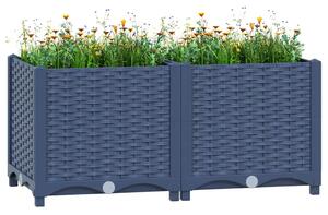 Povišena gredica 80x40x38 cm od polipropilena - Plavo-siva 80 x 40 x 38 cm 1 Plavo-siva