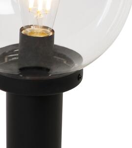 Stojeća vanjska svjetiljka crna s prozirnom kuglom 50 cm IP44 - Sfera