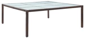 Vrtni stol - Blagovaonski stol smeđi 200 x 200 x 74 cm od poliratana - Smeđa 1 Smeđa
