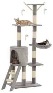 VidaXL Penjalica za mačke sa stupovima za grebanje od sisala 138 cm siva
