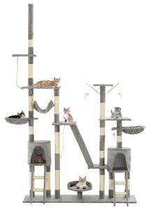 VidaXL Penjalica za mačke sa stupovima za grebanje od sisala 230 - 250 cm siva