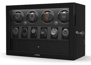 Klarstein ChronoVault navijač satova, 4+6 sata, veganski materijal, visoki sjaj, 4 režima, Mabuchi motor, LED, utičnica