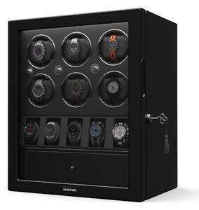 Klarstein ChronoVault navijač satova, 4+6 satova, veganski materijal, visoki sjaj, 4 režima, Mabuchi motor, LED, utičnica
