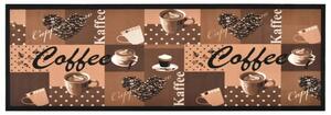 Kuhinjski tepih s uzorkom kave perivi smeđi 45 x 150 cm - smeđa s natpisom coffee 45 x 150 cm 1 smeđa s natpisom coffee