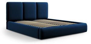 Tamno plavi baršunasti tapecirani bračni krevet s prostorom za odlaganje s podnicom 200x200 cm Brody – Mazzini Beds
