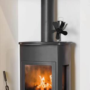 Ventilator za peć na toplinski pogon s 5 lopatica crni - 16 x 11 x 21 5 cm (5 lopatica) 16 x 11 x 21 5 cm (5 lopatica)