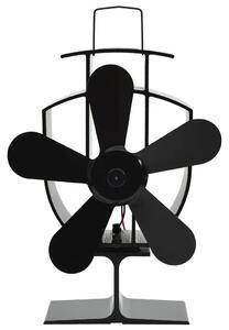 Ventilator za peć na toplinski pogon s 5 lopatica crni - 16 5 x 8 x 22 5 cm (5 lopatica) 16 5 x 8 x 22 5 cm (5 lopatica)