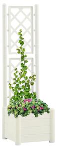 Vrtna sadilica s rešetkom 43 x 43 x 142 cm PP bijela - Bijela 43 x 43 x 142 cm 1 Bijela