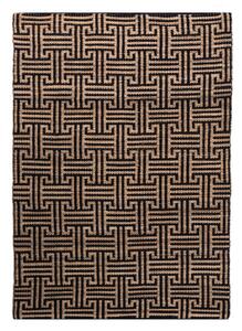 Crni/u prirodnoj boji ručno rađen tepih od mješavine jute 160x230 cm Meander Jute – Flair Rugs