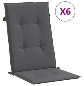 Jastuci za vrtne stolice 6 kom antracit 120x50x3 cm od tkanine - Antracit 120 x 50 x 3 cm 6