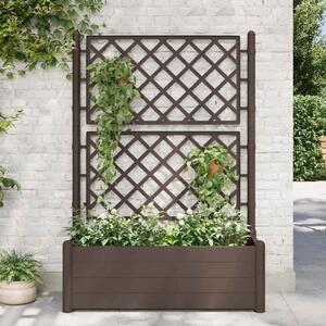 Vrtna sadilica s rešetkom 100 x 43 x 142 cm PP boja kave - Mocha 100 x 43 x 142 cm 1 Mocha
