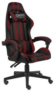 Gaming stolica od umjetne kože crna i crvena boja vina - boja crnog vina 1 Bez naslona za noge Boja crnog vina