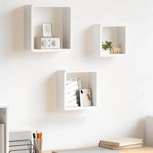 Kockaste zidne police 3 kom bijele MDF - Bijela 28 x 10 x 28 cm 3 1