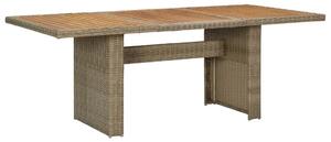 Vrtni stol - Blagovaonski stol smeđi 200 x 100 x 74 cm od poliratana - Smeđa 1 Smeđa