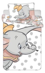 Bijela/siva pamučna dječja posteljina za dječji krevetić 100x135 cm Dumbo "Dots" – Jerry Fabrics