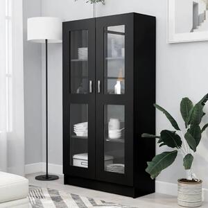 Vitrina crna 82 5 x 30 5 x 150 cm konstruirano drvo - Crna 1 150 cm Crna