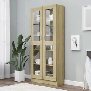 Vitrina boja hrasta 82 5 x 30 5 x 185 cm konstruirano drvo - sonoma hrast 1 185 cm sonoma hrast