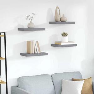 Plutajuće zidne police 4 kom sive 40 x 23 5 x 3 8 cm MDF - Siva 40 x 23.5 x 3.8 cm 4 1
