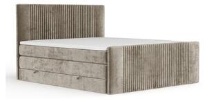 Svjetlo smeđi boxspring krevet s prostorom za odlaganje 140x200 cm Bergamo – Maison de Rêve