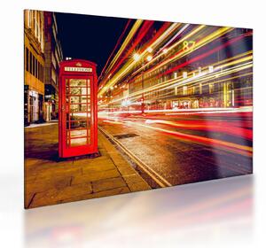 Staklena slika crvene londonske telefonske govornice (70x50 cm)