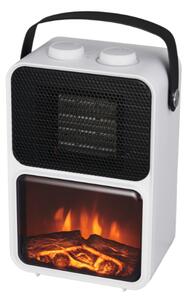 Samostojeći bijeli električni kamin s efektom plamena - 600/1200 W