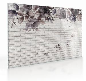Staklena slika zida s buketom (70x50 cm)