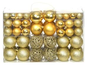 Set božićnih kuglica 100 komada 3/4/6 cm zlatni - Zlatno 100 Zlatno