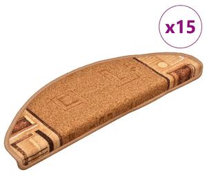 Ljepljivi tepisi za stepenice 15 kom bež 65 x 21 x 4 cm - Bež 15 Polukružno Bež