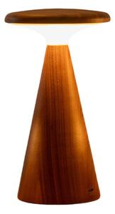 LED stolna lampa u tamnoj prirodnoj boji s drvenim sjenilom (visina 14 cm) Sylva – Gingko