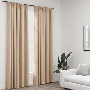 Zavjese za zamračivanje s kukama 2 kom bež 140 x 225 cm - Bež 140 x 225 cm 2 Bež