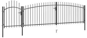 Vrtna ograda Woerden s vrhom u obliku koplja 5x1 25 m crna - 5 x 1.75 m 5 x 1.75 m