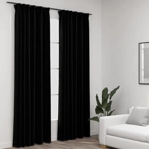 Zavjese za zamračivanje s kukama 2 kom crne 140 x 245 cm - Crna 140 x 245 cm 2 Crna