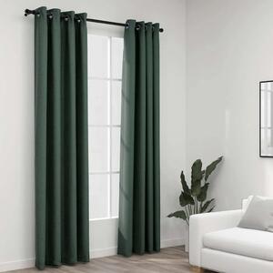 Zavjese za zamračivanje s prstenima 2 kom zelene 140 x 225 cm - Zelena 140 x 225 cm 2 Zelena