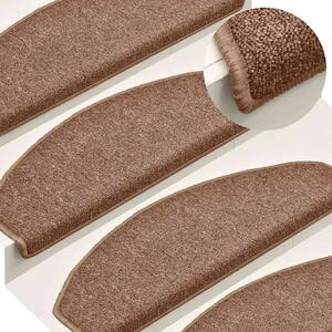 Prostirke za stepenice 15 kom 65x24x4 cm Smeđe poluokrugle velike - Smeđa 65 x 24 x 4 cm 15 Smeđa