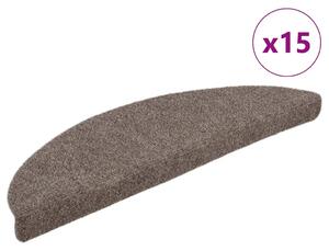 Prostirke za stepenice samoljepljive 15 kom 56x17x3 cm bež poluokrugle - Bež 56 x 17 x 3 cm 15 Bež