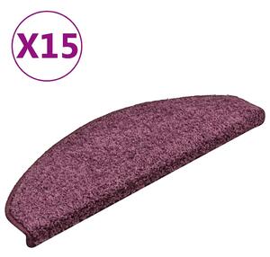 Prostirke za stepenice 15 kom 65x21x4 cm tamnoljubičaste poluokrugle velike - tamnoljubičasta 65 x 21 x 4 cm 15 tamnoljubičasta