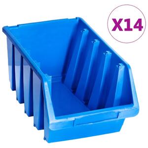 Složive kutije za pohranu 14 kom plave plastične - 204 x 340 x 155 mm 14 1 204 x 340 x 155 mm