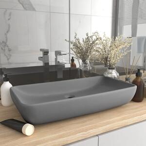 Luksuzni pravokutni Lavabo - Umivaonik mat svjetlosivi 71x38 cm keramički - mat svjetlosiva Mat svjetlosiva