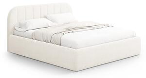 Tapecirani bračni krevet s prostorom za odlaganje s podnicom 140x200 cm boje slonovače Juno – Windsor & Co Sofas
