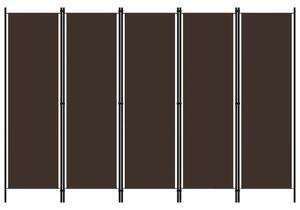 Paravan - Sobna pregrada s 5 panela smeđa 250 x 180 cm - Smeđa 5 1 Smeđa