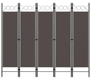 Paravan - Sobna pregrada s 5 panela antracit 200 x 180 cm - Antracit 5 1 Antracit