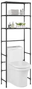 Stalak za pohranu iznad toaleta s 3 razine crni 53x28x169 cm - Crna 53 x 28 x 169 cm Crna 53 x 28 x 169 cm