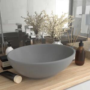 Luksuzni ovalni Lavabo - Umivaonik mat svjetlosivi 40 x 33 cm keramički - mat svjetlosiva Mat svjetlosiva