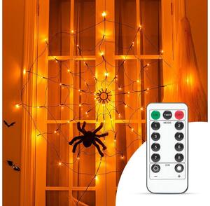 LED Dekorativni lanac HALLOWEEN LED/5V/8 funkcija paučina + daljinski upravljač
